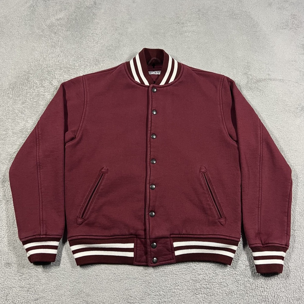 American Apparel Varsity Jacket Mens Medium Burgundy Letterman USA Made Unisex